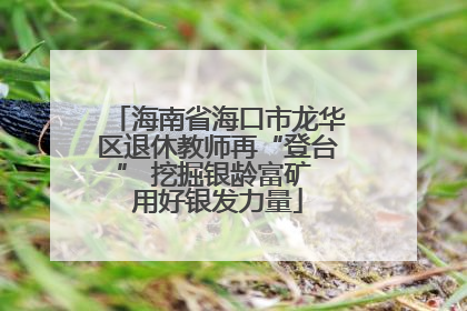 海南省海口市龙华区退休教师再“登台” 挖掘银龄富矿 用好银发力量