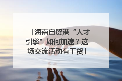 海南自贸港“人才引擎”如何加速？这场交流活动有干货