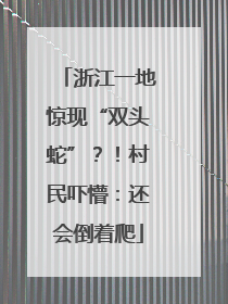 浙江一地惊现“双头蛇”？！村民吓懵：还会倒着爬