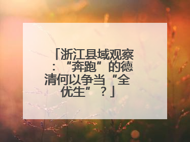 浙江县域观察：“奔跑”的德清何以争当“全优生”？