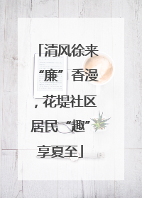 清风徐来“廉”香漫，花堤社区居民“趣”享夏至
