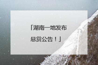 湖南一地发布悬赏公告！