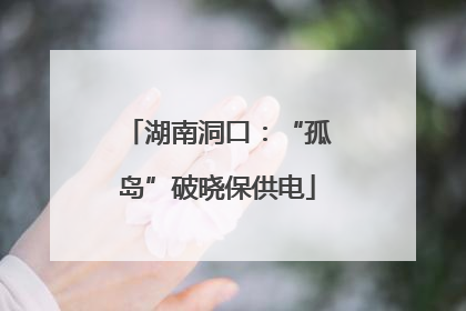 湖南洞口：“孤岛”破晓保供电