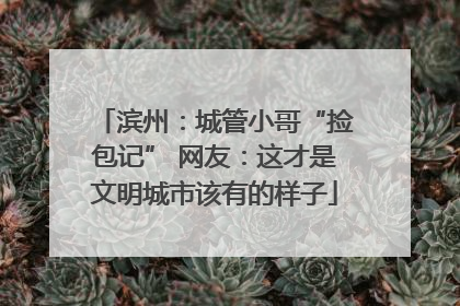 滨州：城管小哥“捡包记” 网友：这才是文明城市该有的样子