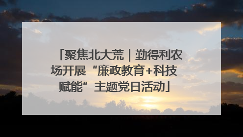 聚焦北大荒｜勤得利农场开展“廉政教育+科技赋能”主题党日活动