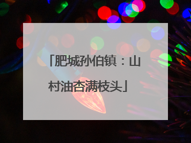 肥城孙伯镇：山村油杏满枝头