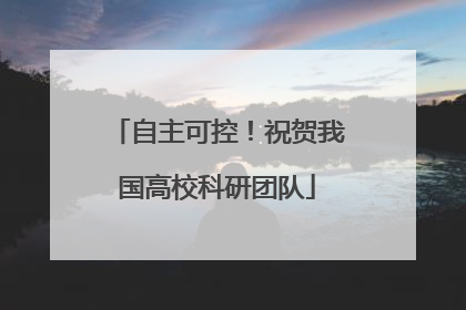 自主可控！祝贺我国高校科研团队