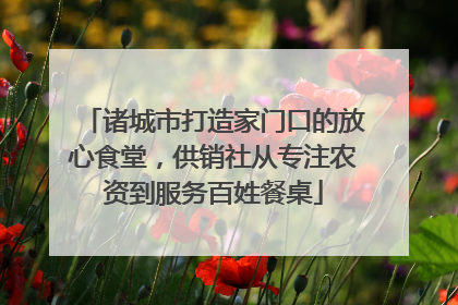 诸城市打造家门口的放心食堂，供销社从专注农资到服务百姓餐桌