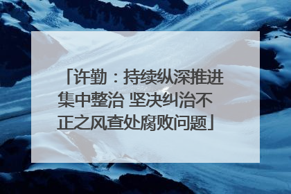 许勤：持续纵深推进集中整治 坚决纠治不正之风查处腐败问题