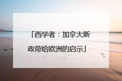 西学者：加拿大新政带给欧洲的启示