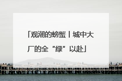 观潮的螃蟹丨城中大厂的全“绿”以赴