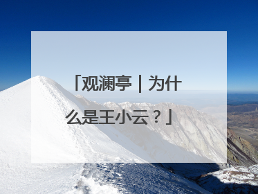 观澜亭｜为什么是王小云？