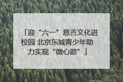 迎“六一”慈善文化进校园 北京东城青少年助力实现“微心愿”