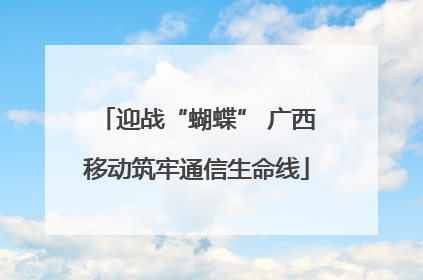 迎战“蝴蝶” 广西移动筑牢通信生命线