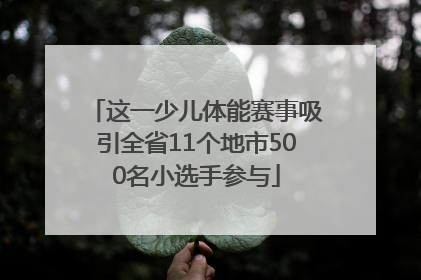 这一少儿体能赛事吸引全省11个地市500名小选手参与