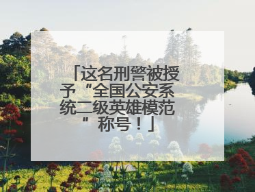 这名刑警被授予“全国公安系统二级英雄模范”称号！