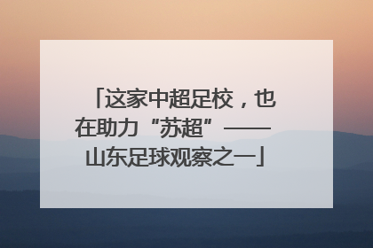 这家中超足校，也在助力“苏超”——山东足球观察之一