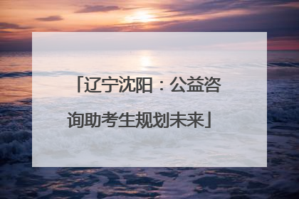 辽宁沈阳：公益咨询助考生规划未来