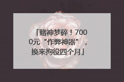 赌神梦碎！7000元“作弊神器”，换来拘役四个月