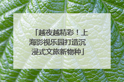 越夜越精彩！上海影视乐园打造沉浸式文旅新物种