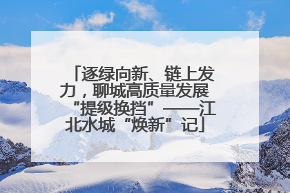 逐绿向新、链上发力，聊城高质量发展“提级换挡”——江北水城“焕新”记