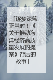 逐梦深蓝正当时！《关于推动海洋经济高质量发展的提案》背后的故事