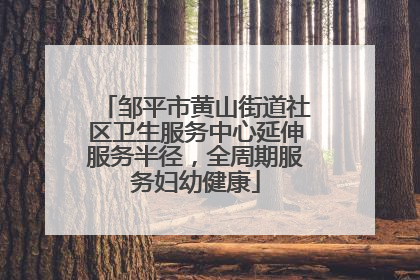 邹平市黄山街道社区卫生服务中心延伸服务半径，全周期服务妇幼健康