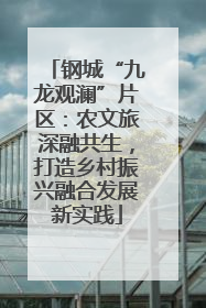钢城“九龙观澜”片区：农文旅深融共生，打造乡村振兴融合发展新实践