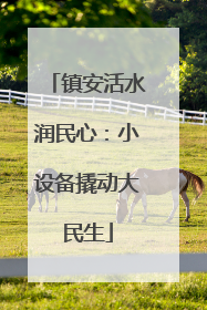 镇安活水润民心：小设备撬动大民生