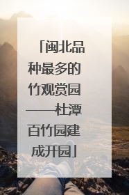 闽北品种最多的竹观赏园——杜潭百竹园建成开园