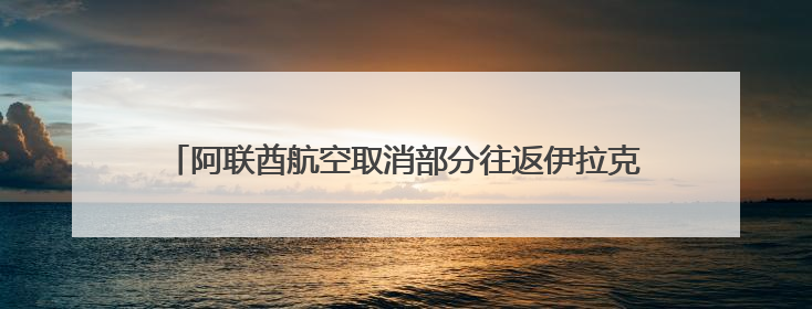 阿联酋航空取消部分往返伊拉克、约旦、黎巴嫩和伊朗的航班