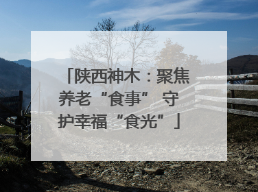 陕西神木：聚焦养老“食事” 守护幸福“食光”