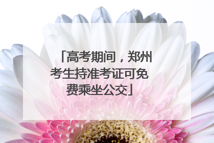 高考期间，郑州考生持准考证可免费乘坐公交