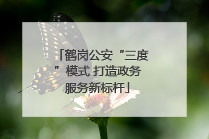 鹤岗公安“三度”模式 打造政务服务新标杆