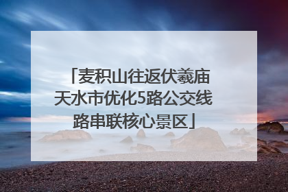 麦积山往返伏羲庙 天水市优化5路公交线路串联核心景区