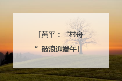 黄平：“村舟”破浪迎端午