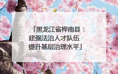 黑龙江省桦南县：建强法治人才队伍 提升基层治理水平