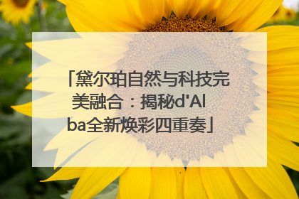 黛尔珀自然与科技完美融合：揭秘d'Alba全新焕彩四重奏