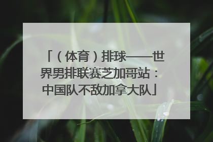 （体育）排球——世界男排联赛芝加哥站：中国队不敌加拿大队