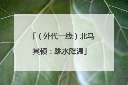 （外代一线）北马其顿：跳水降温
