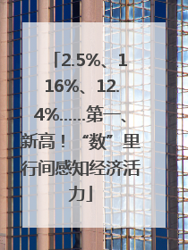 2.5%、116%、12.4%……第一、新高！“数”里行间感知经济活力