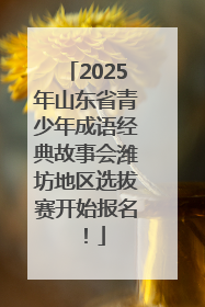 2025年山东省青少年成语经典故事会潍坊地区选拔赛开始报名！