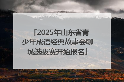 2025年山东省青少年成语经典故事会聊城选拔赛开始报名