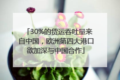 30%的货运吞吐量来自中国，欧洲第四大港口欲加深与中国合作