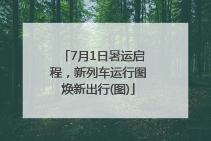 7月1日暑运启程，新列车运行图焕新出行(图)
