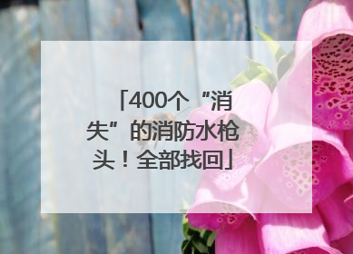 400个“消失”的消防水枪头！全部找回